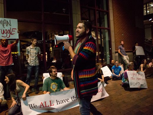 Tyrants on Tempe City Council pass law to run homeless people off of Mill Avenue, Protesters on Mill defy Tempe anti-sitting law with sit-in, Mark Mitchell, Mayor Corey Woods, Vice Mayor Robin Arredondo-Savage Kolby Granville Joel Navarro, I love that Safer Arizona t-shirt that says marijuana is safer then cops