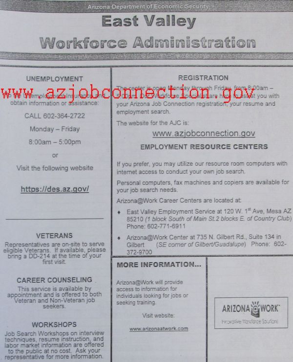 http://www.azjobconnection.gov - Jobs at Arizona DES 