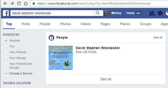 Did David Stephen Wisniewski get kicked off of Facebook